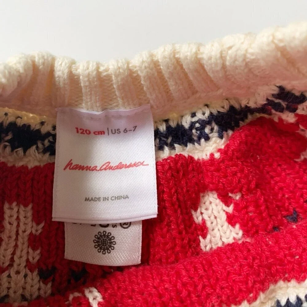 NEW Hanna Andersson Girl Fairisle Sweater Dress 6-7 years